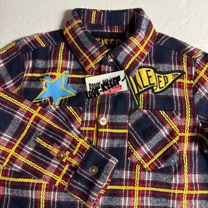 Kleep Kids Flannel Shirt Patches Plaid Button Down Top Size‎ 5/6